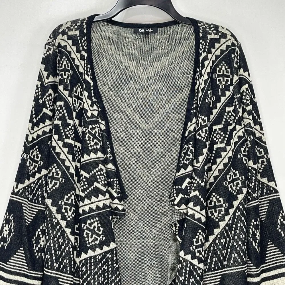 Aztec Cardigan Sweater Womens Medium 64 Sixty Five Draped